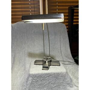 Portable Luminaire Desk Lamp Plug In Adjustable Brushed Steel Finish